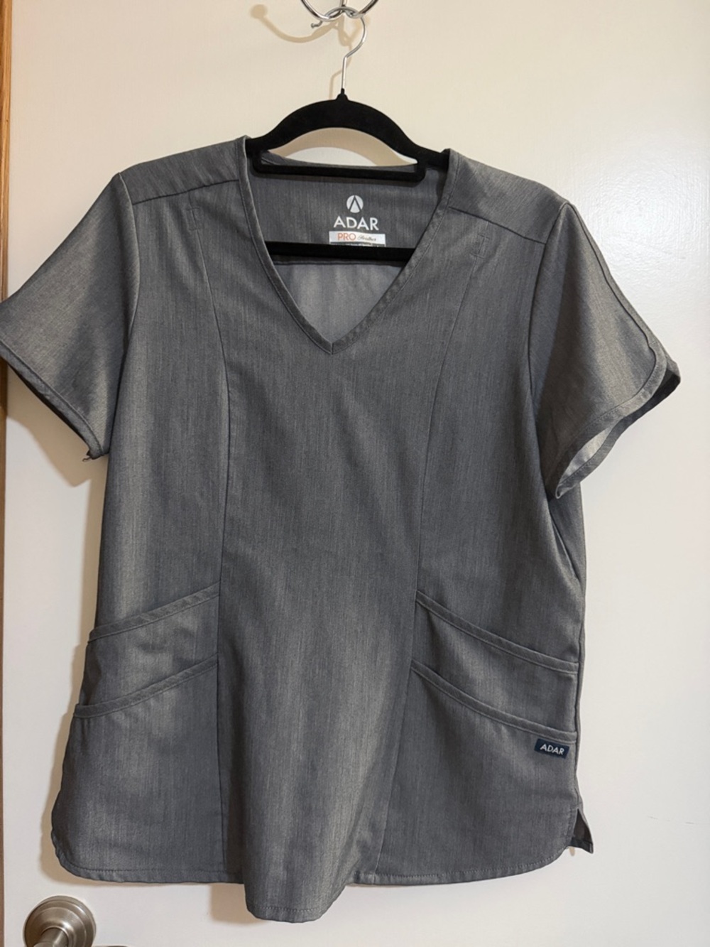 Adar ProCare Women's V-Neck Scrub Top in Gray